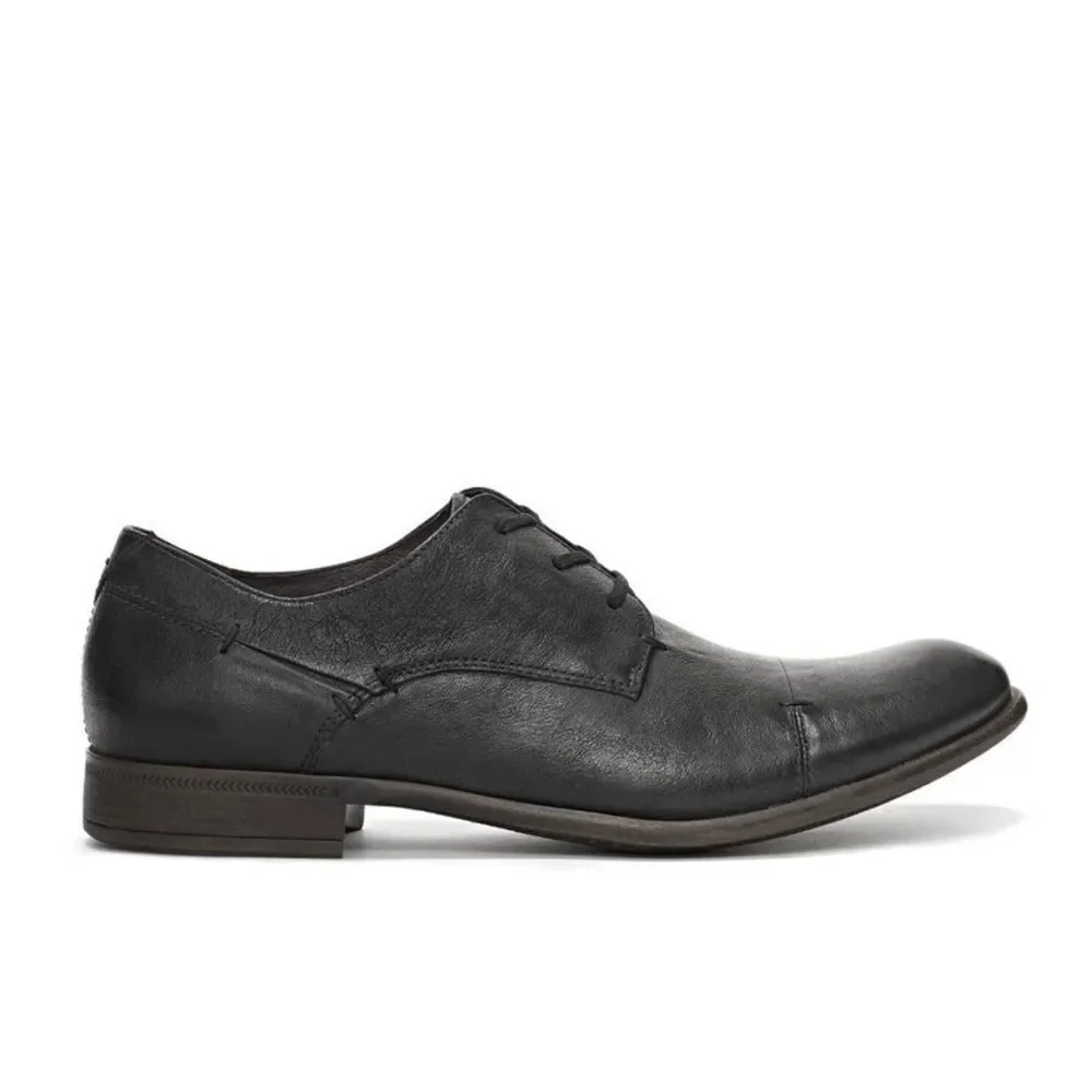 John Varvatos Star USA Black Leather Oxford Cap Toe Dress Shoes‎ Mens Size 9.5 M